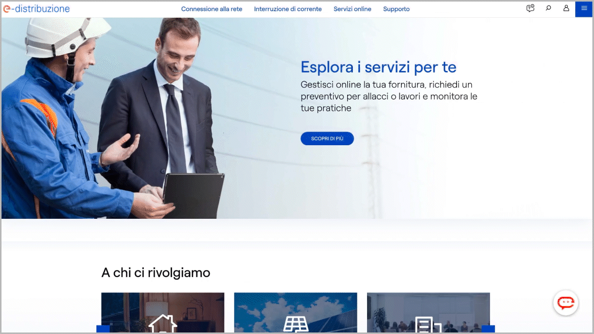 foto con sfondo blu e operatore telefonico in grafica