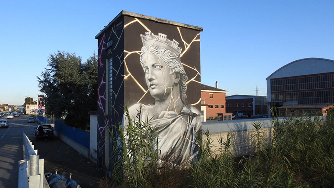 Immagine della cabina elettrica di Asti vincitrice della Street Art Challenge