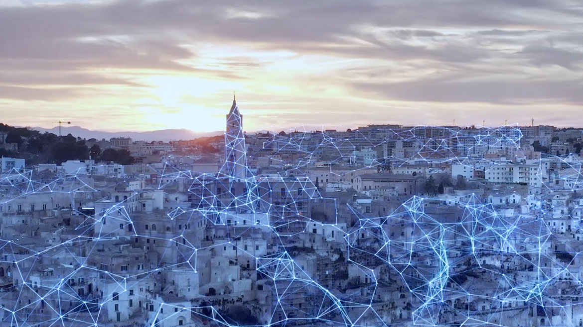 Immagine della città di Matera digitalizzata
