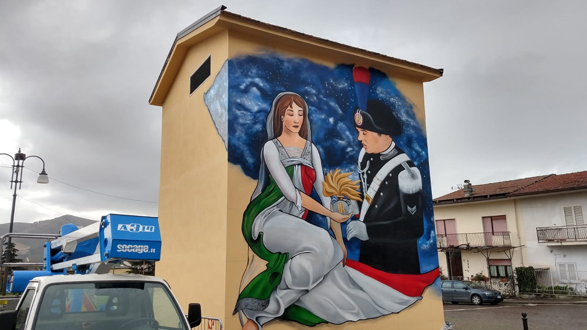 Immagine dell'opera di street art realizzata a Piano Monte Verna (CE)