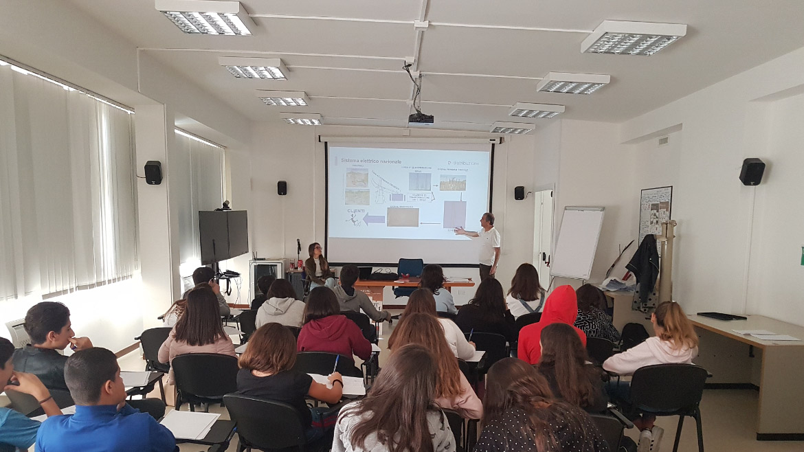 Foto degli incontri tra e-distribuzione e studenti di cagliari