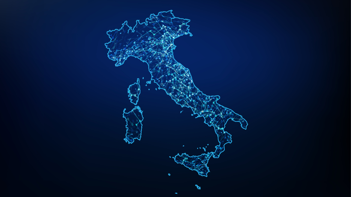 Immagine digitalizzata dell'Italia