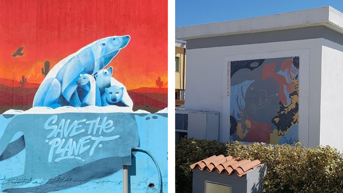 Immagini della Street Art  cabine di Golfo Aranci (SS) e Buccinasco (MI)